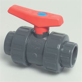 Mega double union 1 1/2\" PVC ball valve